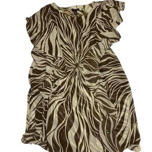 Signature by Robbie Bee zebra print dress  22W with ruffle flowy sleeves. SKU263